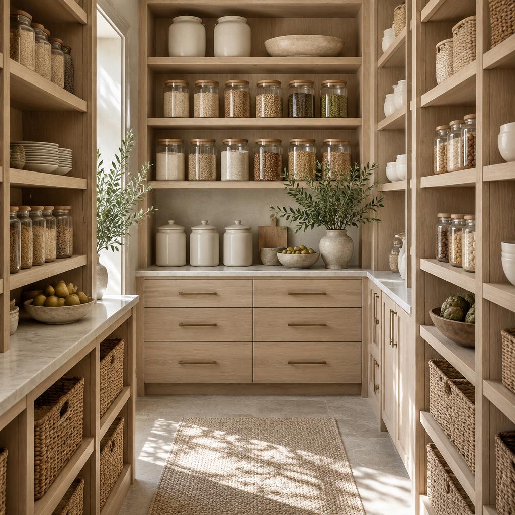 A thoughtfully organized luxury home with custom oak cabinetry and natural light